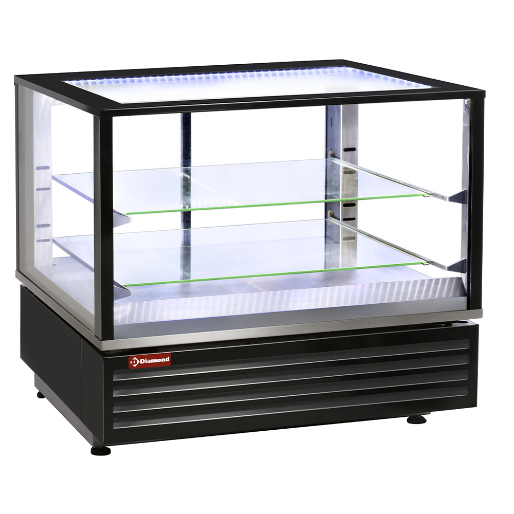 VHDP-B1 Vitrine chauffante EN ou GN, ventilée, 2 niv., NOIRE