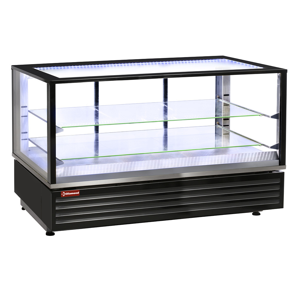 VHDG-B1 Vitrine chauffante EN ou GN, ventilée, 2 niv., NOIRE